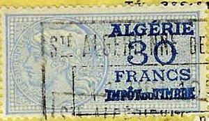 TIMBRES FISCAUX ALGERIE 1959 03